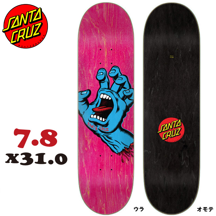 完売 スケボー デッキ単品 スケートボード SANTA CRUZ サンタクルーズ SCREAMING HAND 7.8 SK8 SKATEBOARD  板 ストリート トリック 大人用 santa cruz スクリーミング ハンド qdtek.vn