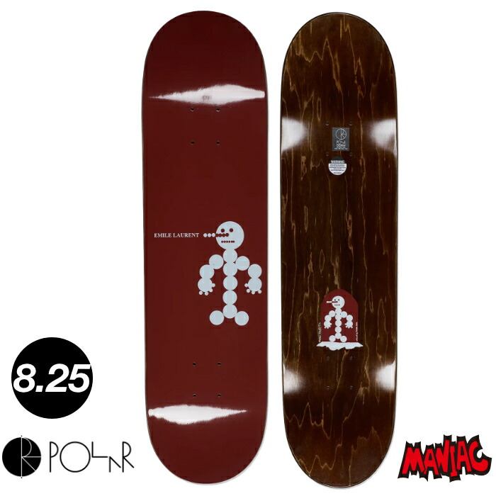 【日祝も発送】スケボー デッキ 単品 スケートボード POLAR ポーラ ポーラー Polar Skate Co ポーラー スケート カンパニー EMILE LAURENT SNOWMAN WINE 8.25 ８.２５インチ SK8 SKATEBOARD 板 ストリート トリック 大人用｜マニアック 波乗り＆スケボーSHOP