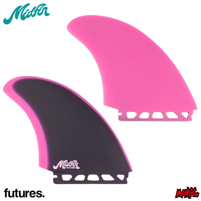 future フューチャー フィン ツインフィン Mid Fin Co. ミッドフィン Tokyo Nights - Twin トーキョーナイツ ブラック/ネオンピンク ツイン ファイバーグラス FUTURES.ベース ショートボード用 フィッシュ ２フィン サーフィン｜マニアック 波乗り＆スケボーSHOP 14,630円