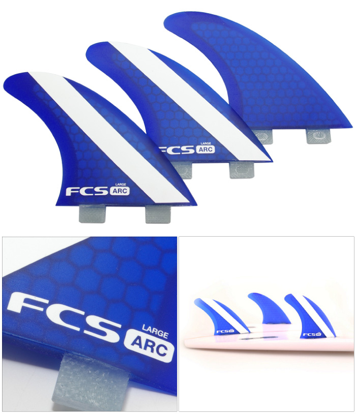 【楽天市場】ショートボード用フィン FCS FIN エフシーエスフィン ARC Large (GAM) PC パフォーマンスコア 3フィン