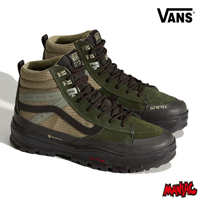 【日祝も発送】VANS バンズ ヴァンズ スニーカー (VN000DARF87) MTE ゴアテックス GORE-TEX SK8-HI DARK GREEN / DARK BROWN スケートハイ 防寒 ブーツ 防水加工 防水 防水断熱シューズ メンズスニーカー メンズシューズ 靴 男性用 エムティーイー タウンシューズ アウトドア|マニアック 波乗り&スケボーSHOP