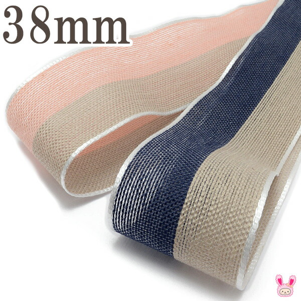 楽天市場】40mm リネン風ボーダーポイントリボン 2m ［在庫限り