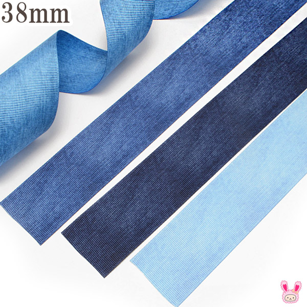 両面デニムリボン　25ミリ　ヘアゴム リボン デニムリボンヘアゴム - YUUUU252525\u0027S GALLERY | minne byGMOペパボ