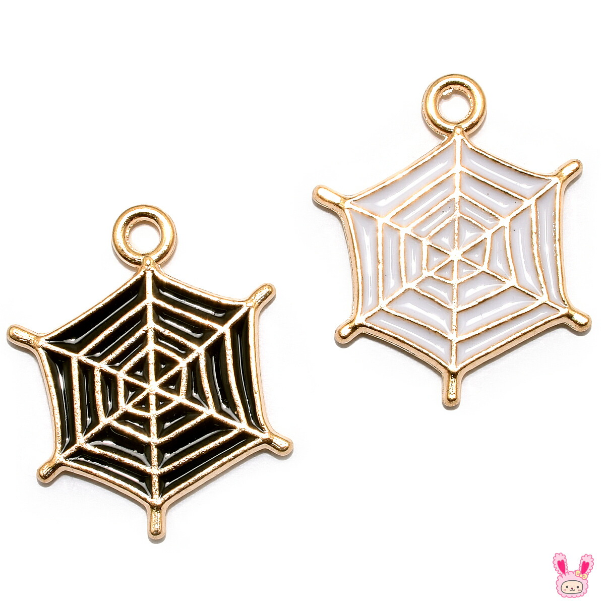 楽天市場】（16個セット）蜘蛛の巣のチャーム 銀古美 クモの巣 くも