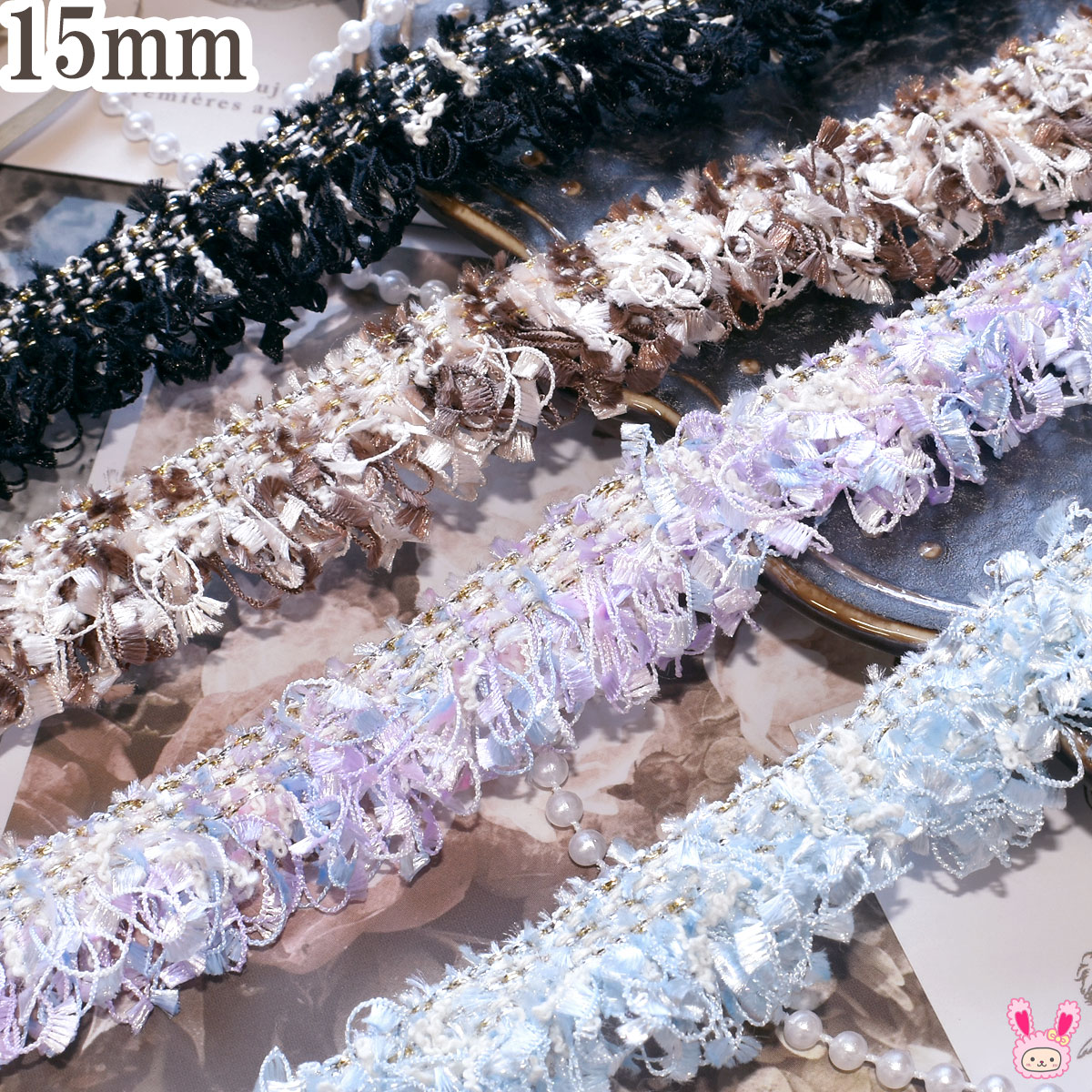 楽天市場】22-25mm ラメ入りツイードリボン 1mカット : まんま母さん
