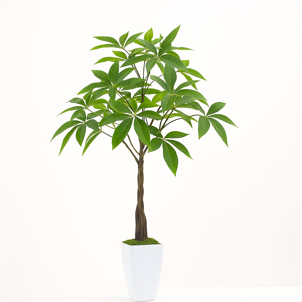 Wio Mio 人工観葉草木 高さ115糎 フェイクグリーン 観葉樹 光触媒 観葉草木 消臭 パキラ 部屋の入り口やオフ ィスにぴったりの室内装飾草木飾りつけです