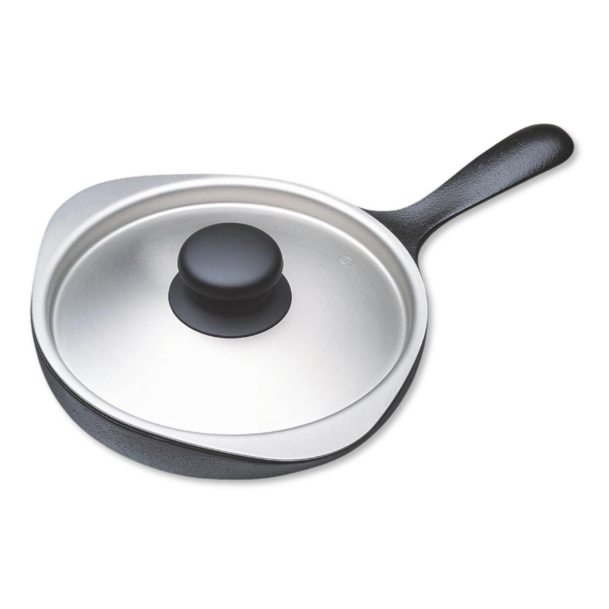 柳宗理 Sori Yanagi そのまま食卓にも出せるシンプルデザインの南部鉄器ミニパン16cm 日本製 ステンレス蓋付 IH対応