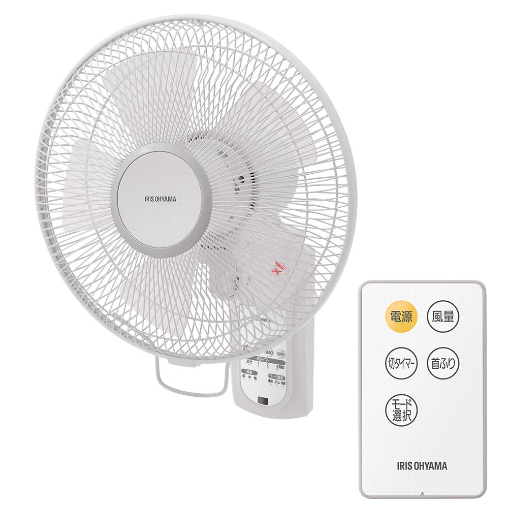【節電対策】 アイリスオーヤマ 扇風機 壁掛け 首振り 風量3段階 リモコン付 タイマー付 リズム風 快眠モード マイコン式 ホワイト WFC-306｜まんまるふれすた