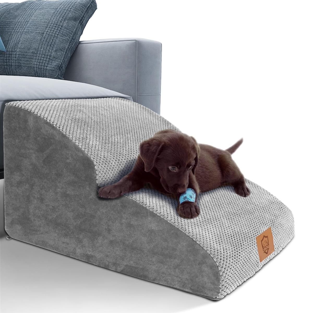 Masthome 犬 階段 犬スロープ階段 ドッグステップ 犬用ステップ 2段 5色 段差解消 ペット用 ステップ 階段 滑り止め 犬用 犬 ステップ 二段踏み台 安全 カバー取り外し可能 ペット用品 小型犬 室内犬 高齢犬 黒 ブラウン 藍 灰色 白