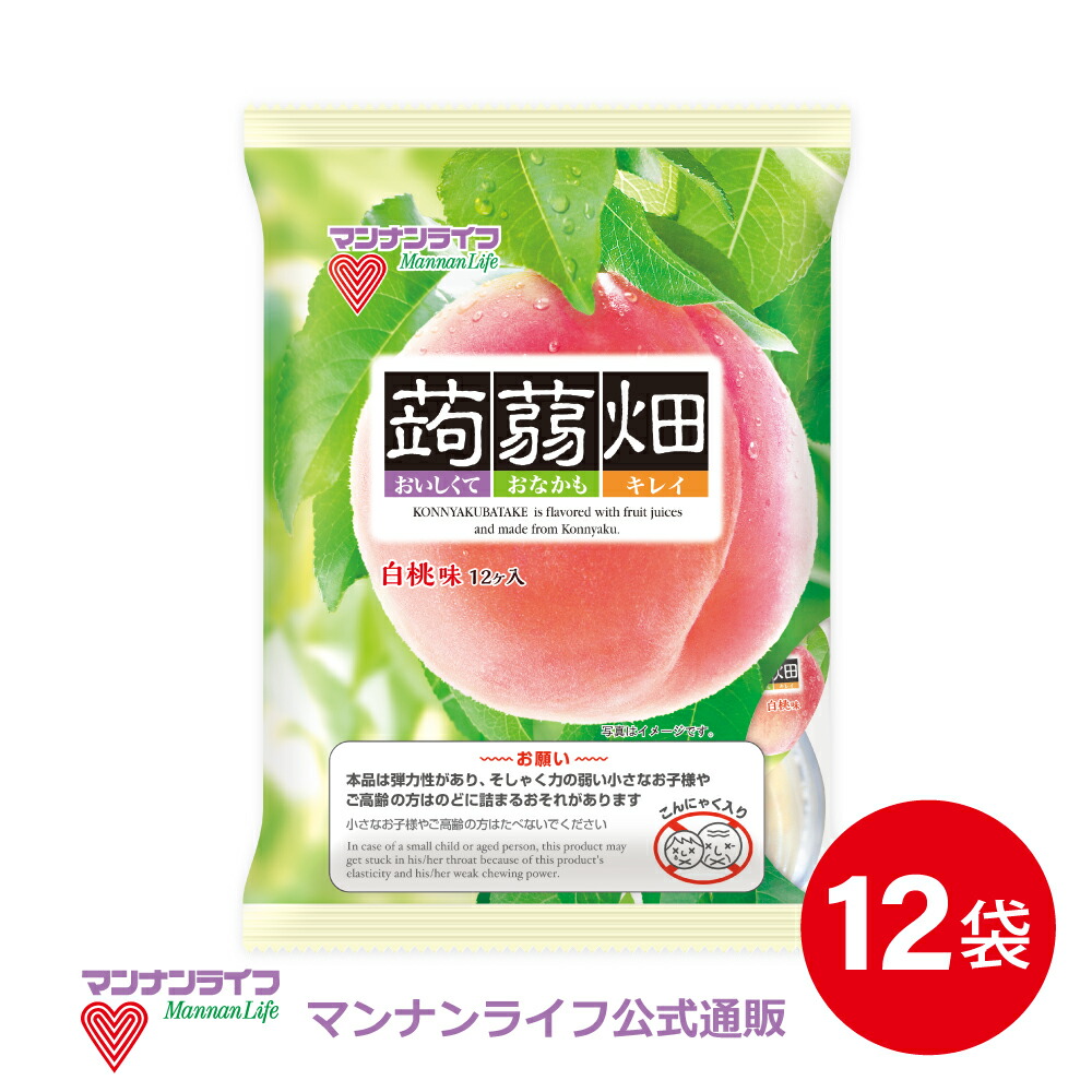 蒟蒻畑白桃味 12袋 マンナンライフ こんにゃくゼリー お菓子 スイーツ 食物繊維 健康 ダイエット ヘルシー mannanlife アウトレット  年末年始大決算