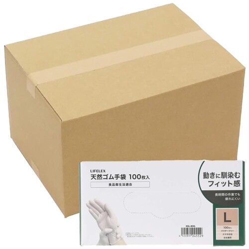 (コーナンオリジナル) 容れもの売りわたす PROACT 生まれながら天然ゴムグローブ L大いさ 100枚入 ×10個書き割り