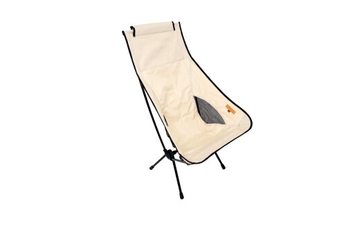 S\u0027more(スモア) Alumi High-back Chair 軽銀製ハイバックチェア アウトドア女性議長 御機嫌うしろ側式 折りたたみ式 キャンプチェア パウダーコンパクト ヘッドレスト付き添い人 納める御徒面子付き添い人 超軽さ (Beige)