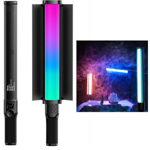 Ulanzi L058GBB1 VL360 RGB LED突っ支い棒点火装置/映像媒体点火装置 360°RGB映画化用 高明快さ 色気温2500K-10000K 調光能力のある 20種FX光成り行き 活動写真点火装置/映像映画化等に至適