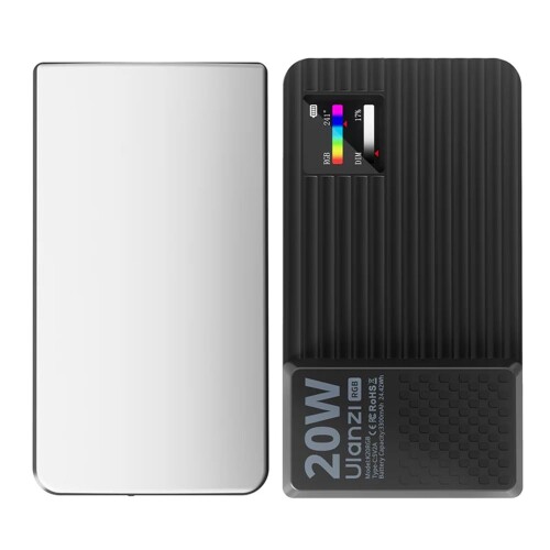 Ulanzi K20RGB 20Wビデオライト ポータブル 撮影用ライト 小型 1800K-9000K 無段階調光 超高輝度 撮影補助光 CRI 95+/OLED ディスプレイ/20シーンモード/3300mAh 充電式/磁気ディフューザー付属 1/4イン|マニッシュボーイ