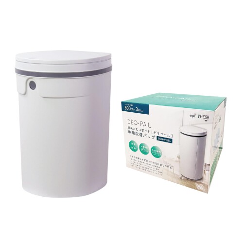 お襁褓取り計らう用紙くずかご DEO・PAIL(デオペール) ミニ 12L 専用テープ1個付 防臭 消臭 抗菌 もの言う花 介護用 (点火装置薄墨色+テープ3個仕掛ける)
