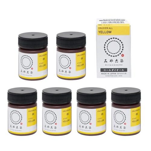 桂屋ファイングッズ(Katsuraya fine goods) みやこ染め コールダイオールECO 約20g ポリ瓶入 6本入 Col.5 黄色 ECOA-5-6