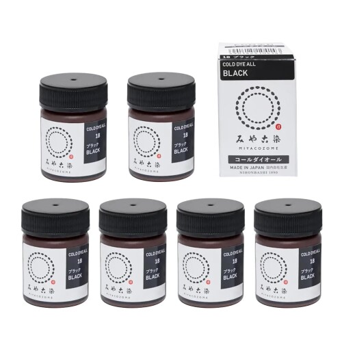 桂屋ファイングッズ(Katsuraya fine goods) みやこ染め コールダイオールECO 約20g ポリ瓶入 6本入 Col.18 黒いこと ECOA-18-6