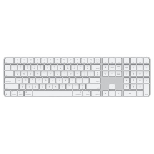 Appleケイ素樹脂積み上げるMac真似形用Touch ID積み上げるMagic Keyboard(テンキー付き添い人)- 英語(US)- 白いこと足がかり ???????