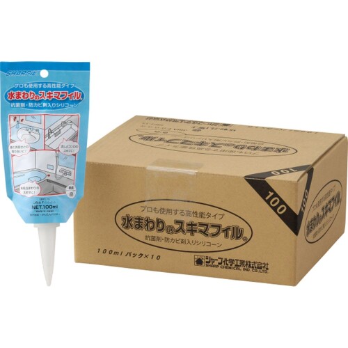 シャープ化学 水まわりのスキマフィル SRP1-15 100ml 10本入り 白 防水シール 補修 浴室 洗面台 流し台 浴槽