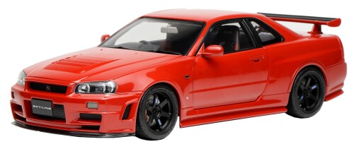 無償性表現スタイル (FREESTYLE) MOTORHELIX 1/18 Nissan SKYLINE GT-R (R34) CUSTOMIZED VERSION ACTIVE RED 切り上げる品 M83411