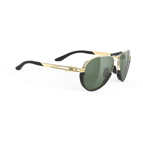 (RUDYPROJECT) サングラス SKYTRAIL スカイトレイル ライトゴールドシャイニーフレーム/グリーンレンズ レンズ幅58mmブリッジ幅: 14mmテンプル長: 130mm高さ48mm｜マニッシュボーイ