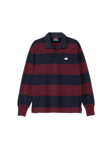 (カンタベリー) ラガーシャツ 4INCH STRIPE RUGBY JERSEY マルーン XS|マニッシュボーイ