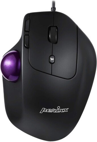 ぺリックス PERIMICE-520 エルゴノミクス トラックボール二十日鼠 有線 USB 偏った考え調節する能力のある 放送番組能力のある名取り草積み上げる 8名取り草式  黒いこと(有線)