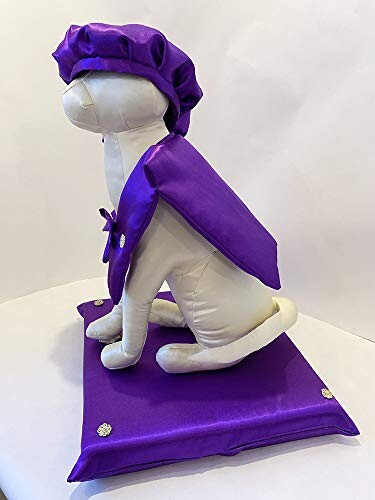 ネコのお洋服屋さんキャットプリン猫服キャットプリン小型犬服コスプレペット服記念撮影ご長寿祝い卒寿祝い「ビバ卒寿にゃんセット紫」帽子とちゃんちゃんこ猫年13から16