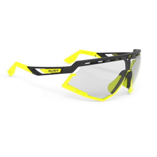 (ルディプロジェクト) RUDYPROJECT スポーツ サングラス DEFENDER ディフェンダー ブラック マット フレーム バンパー イエロー フルオ インパクトX (R) 2 調光レーザー ブラック レンズ SP527806-000