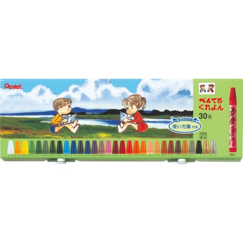 ぺんてる くれよん 役立つこと集付き添い人 30色 5個 PTCR-30