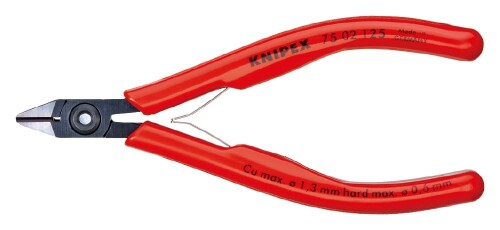 KNIPEX クニペックス 電子工学 電気工ニッパー 全長125粍 プラスティックコーティングハンドル 7502-125