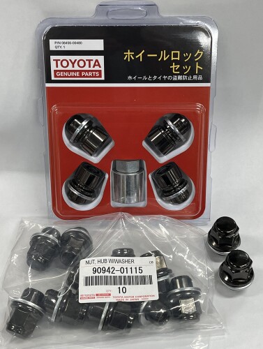 トヨタモビリティパーツ TOYOTA(トヨタ) 純正部品 ホイールロックナットセット ブラック16個セット M12P1.5 トヨタ純正平座ナット専用(ロックナット4個ナット12個) 807925|マニッシュボーイ