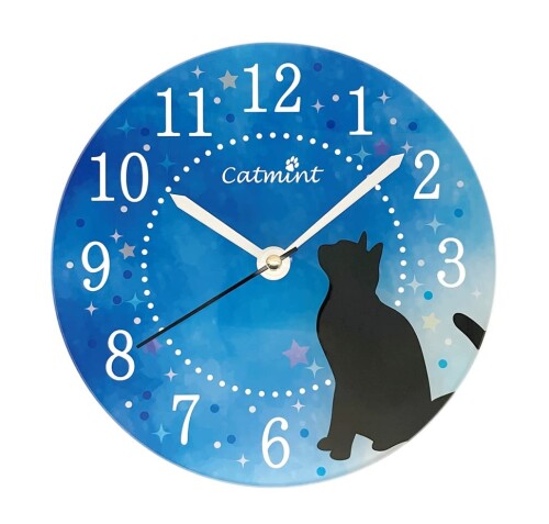 フォロー(Follow) 日本製 掛け時計 置き時計 アクリルクロック 夜空猫 HK-02-23S｜マニッシュボーイ