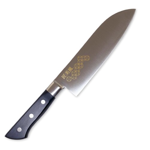 J-kitchens 一人暮らし ごはん炊き 日本製 三徳ごはん炊き 関の切れ物 金彩彫り 七宝 其の１ 170粍 モリブデン 鋼 AUS-8 三徳 Japanese knife 日本の首都小紋 700
