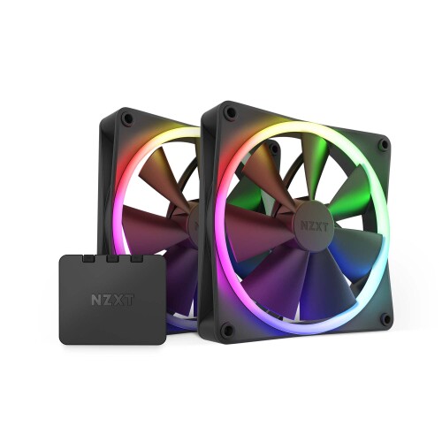 NZXT F140RGB 140粍 x2 RGB制御装置嘱する 黒いこと パソコン入れもの気違い RF-R14DF-B1 FN1767