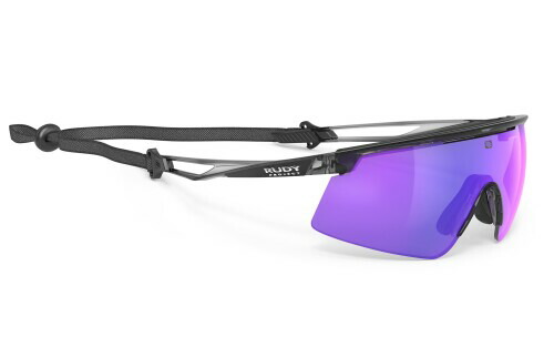 (RUDYPROJECT) 黒眼鏡 TURBOLENCE ターボレンス + ELASTIC CORD + INTERFACE クリスタルアッシュ マルチレーザーヴァイオレット SP894233-0000 水晶体幅：135粍