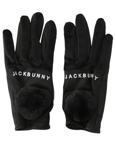 (ジャックバニー) 継続定番商品 レディース グローブ (両手用・ファー素材) / ゴルフ 手袋 / 262-5985130 010_ブラック SS (17~18cm)