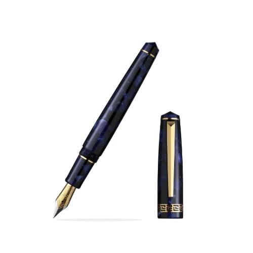 Laban 万年筆 細字 ロサ万年筆 ブルーマーブル RN-F9892-BLM(G)-F|マニッシュボーイ