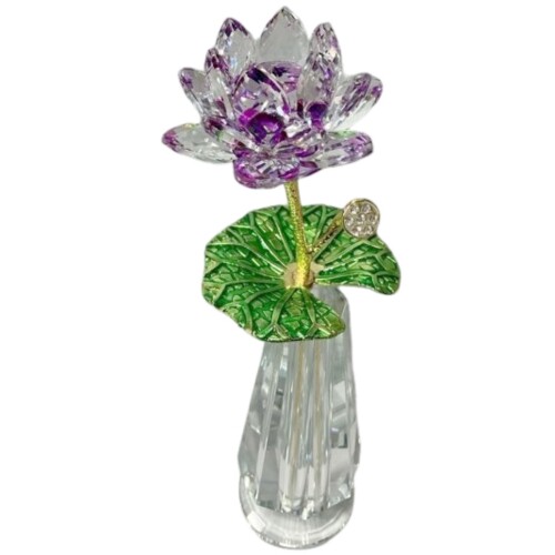 キューフラ(Q-FLA) 造花 アーティシャル お花 結晶 芙蓉 花びん付き添い人 パープル 花 御手手お手伝いさん 室内装飾 室内かざり付ける リビング バス発着場 飾りもの オブジェ キラキラ 823053