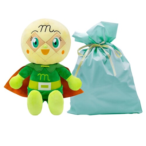 吉徳  抱き人形 ぬいぐるみ 全長49ｃｍ(お座り36.5ｃｍ） 小わっぱが喜ぶ ラッピング袋入り口・入口（シュロの葉付）ブルーカラー