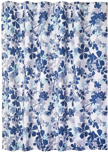 765円 【65%OFF!】 InterDesign 花柄 プリント シャワーカーテン 布製 Petite Floral 182.9 x 182.9cm ラベンダー グレー 63720EJ