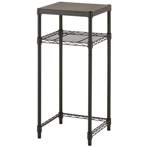 ドウシシャ ルミナス コンパクトキッチンラック 幅41cm×奥行41cm×高さ90cm 耐荷重80kg ノワールキッチンラック2段 NO4090-2KS 天板ソリッドシェルフ ゴミ箱上ラック 炊飯器 作業台 キッチンカ|マニッシュボーイ