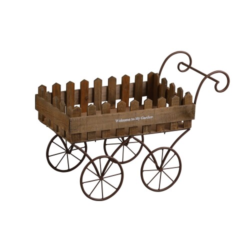 アビテ ガーデンインテリア ピケット・ガーデンカート NA 60x29x41cm WEY-706-NA｜マニッシュボーイ