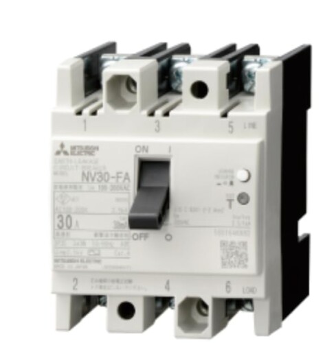 三菱電機(MITSUBISHI ELECTRIC) 短絡立ちはだかる器 FAつづき物 抑えつける盤用 縦大きさ72粍 飾り気のない後ろ側導線 NV30-FA 3P 10A 100-200V 30MA