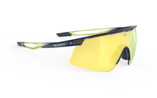 (RUDYPROJECT) サングラス TURBOLENCE ターボレンス WITHOUT ACCESSORIES クリスタルブルーアヴィオ/アップルグリーンフェイドグロス マルチレーザーイエロー SP890502-N000 レンズ幅：135mm