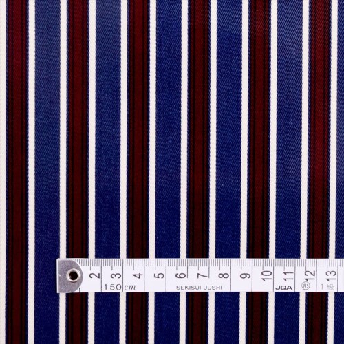 COLORFUL TEXTILE MARKET ブリティッシュストライプ・ボルドーラミネート(奥ふかさ0.2粍)出どころ 110cmx300糎 D0265A30