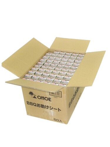 尾上製作所(ONOE) 60本入り BBQお助けシート G-ON-3501 (極厚アルミシート 業務用セット コンロの耐久性向上 後片付け簡単 バーベキュー キャンプ 幅30cm 厚さ0.04mm アルミホイル)