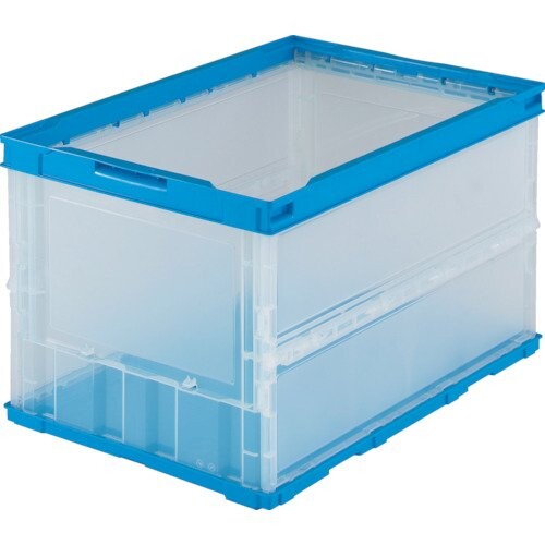 トラスコ中山(TRUSCO) 薄型折りたたみコンテナ 収納ケース 収納ボックス 2個 527X364X60mm フタ無し 50L 半透明 TR-O50B-HTM