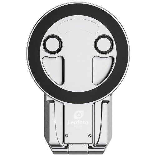 Leofoto レオ映し絵 PM?05 三色取りひろげる 折りたたみ式マグネットスマホスタンド｜両面へばり着く・超薄7粍・軽さ63g｜黒いこと・しろがね色・サクラ色｜MagSafe相応う (しろがね色)