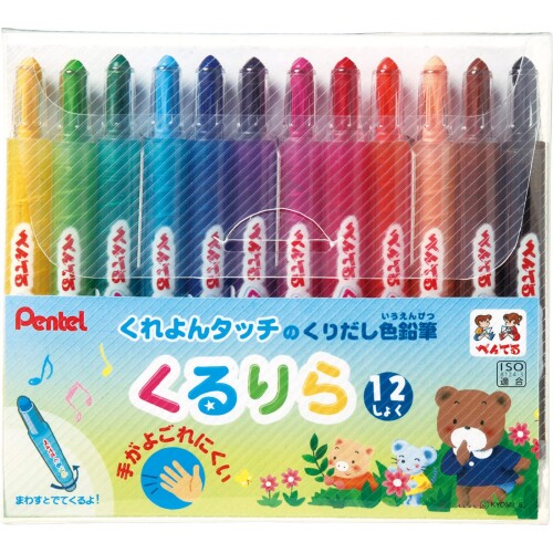 ぺんてる 色鉛筆 くるりら 12色 10個 GTW-12
